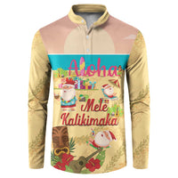 Aloha Hawaii Mele Kalikimaka Button Sweatshirt Beachy Funny Santa Hawaiian Lei - Polynesian Pride