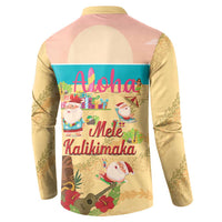 Aloha Hawaii Mele Kalikimaka Button Sweatshirt Beachy Funny Santa Hawaiian Lei - Polynesian Pride