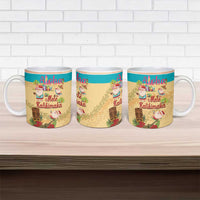 Aloha Hawaii Mele Kalikimaka Ceramic Mug Beachy Funny Santa Hawaiian Lei - Polynesian Pride