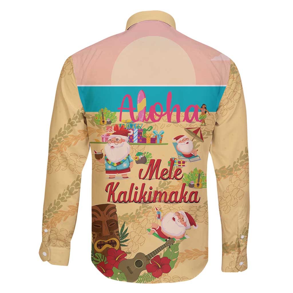 Aloha Hawaii Mele Kalikimaka Family Matching Off Shoulder Short Dress and Hawaiian Shirt Beachy Funny Santa Hawaiian Lei - Polynesian Pride