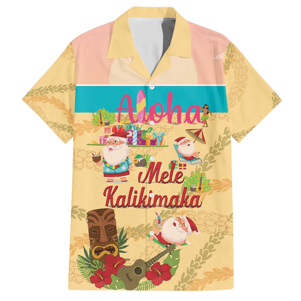 Aloha Hawaii Mele Kalikimaka Family Matching Puletasi and Hawaiian Shirt Beachy Funny Santa Hawaiian Lei - Polynesian Pride