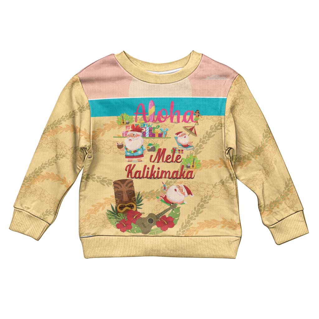 Aloha Hawaii Mele Kalikimaka Kid Ugly Christmas Sweater Beachy Funny Santa Hawaiian Lei - Polynesian Pride