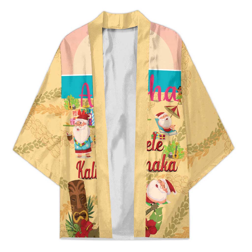 Aloha Hawaii Mele Kalikimaka Kimono Beachy Funny Santa Hawaiian Lei - Polynesian Pride