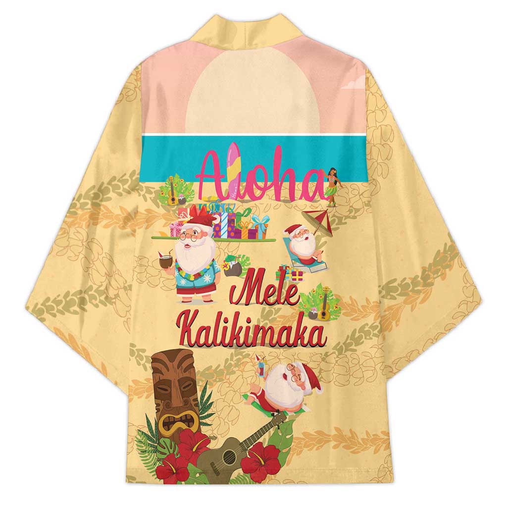 Aloha Hawaii Mele Kalikimaka Kimono Beachy Funny Santa Hawaiian Lei - Polynesian Pride