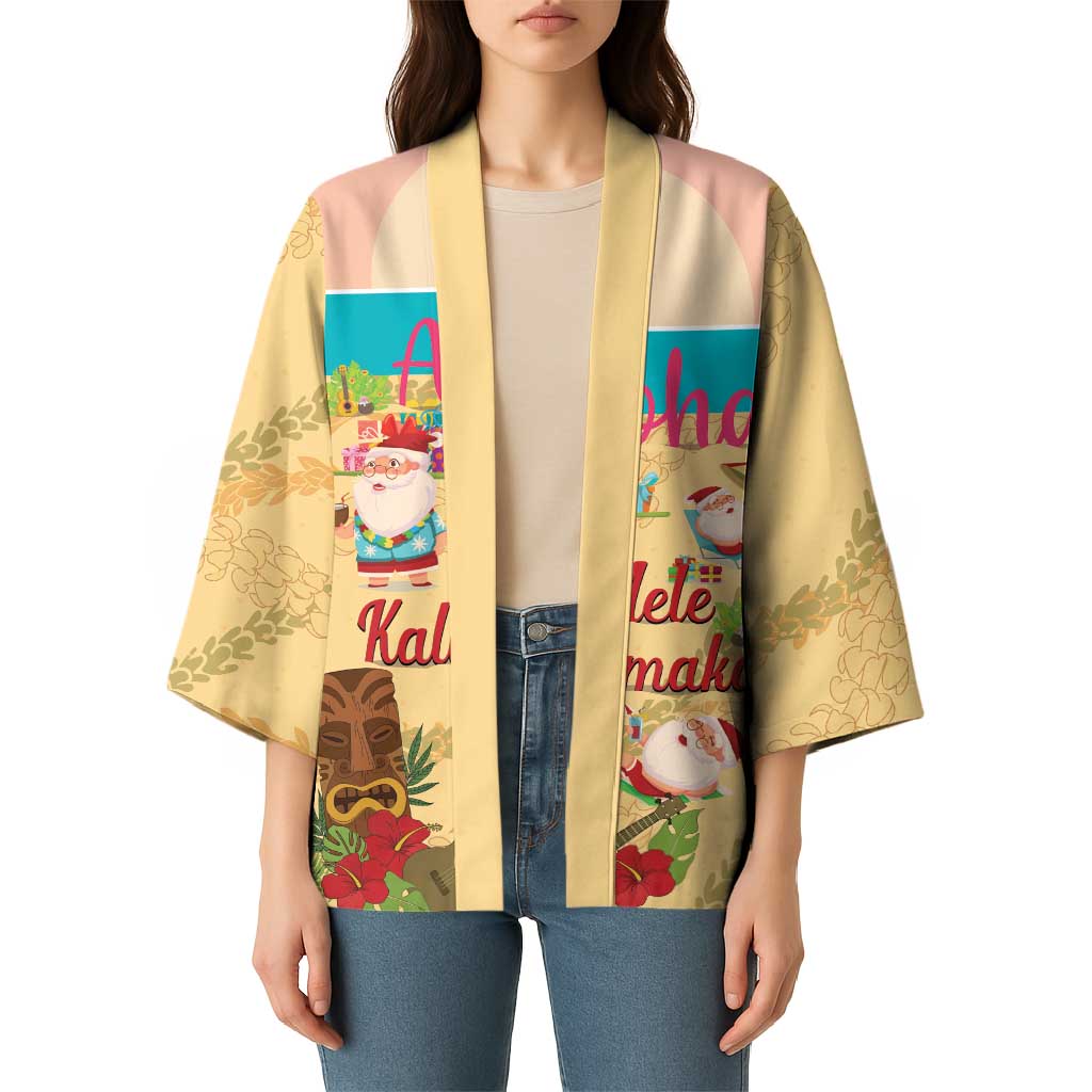 Aloha Hawaii Mele Kalikimaka Kimono Beachy Funny Santa Hawaiian Lei - Polynesian Pride