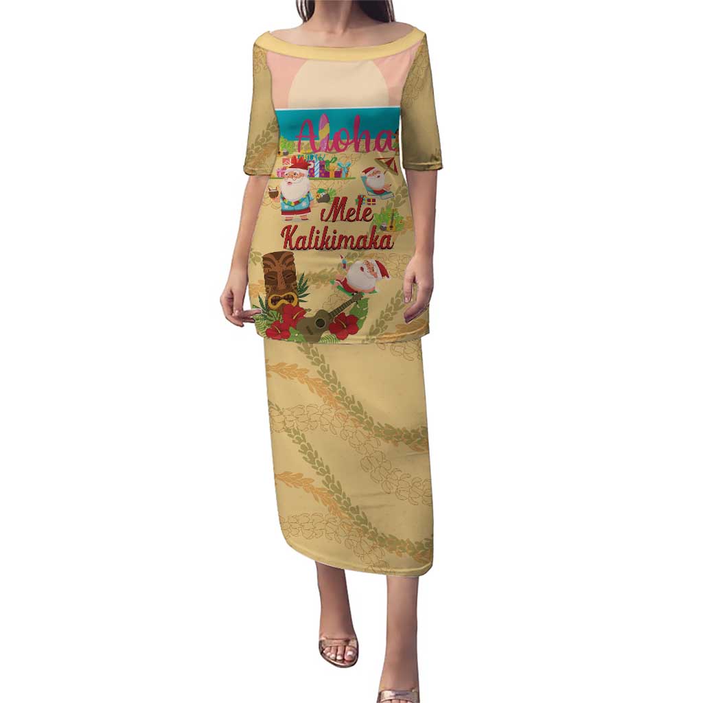 Aloha Hawaii Mele Kalikimaka Puletasi Beachy Funny Santa Hawaiian Lei - Polynesian Pride