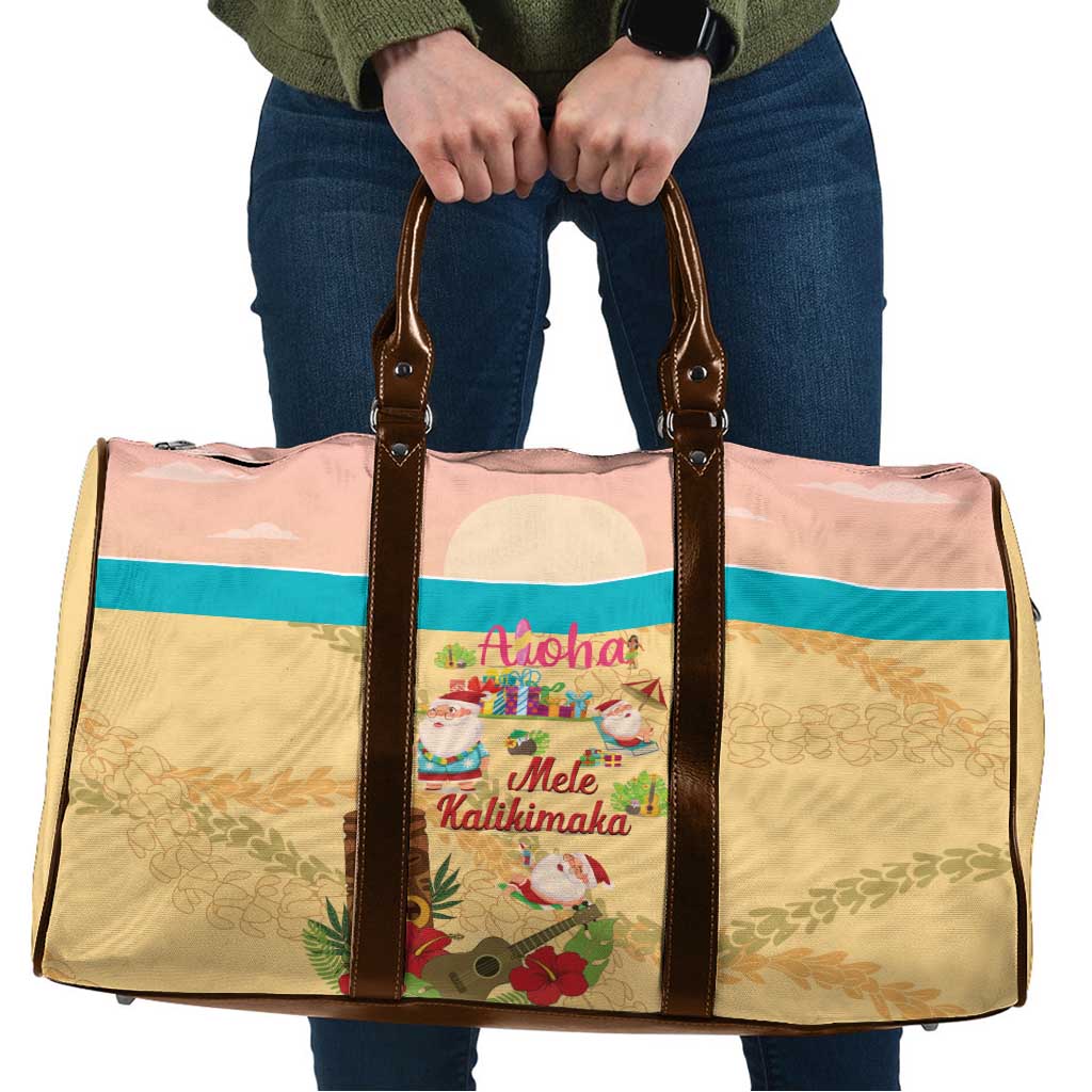 Aloha Hawaii Mele Kalikimaka Travel Bag Beachy Funny Santa Hawaiian Lei - Polynesian Pride