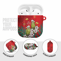 New Zealand Kakapo Christmas AirPods Case Owl Parrot Santa Sliver Fern Manuka - Red - Polynesian Pride