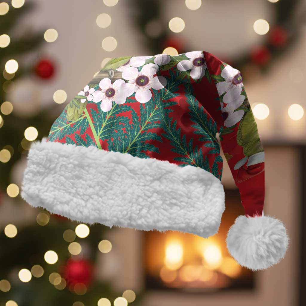 New Zealand Kakapo Christmas Santa Hat Owl Parrot Santa Sliver Fern Manuka - Red - Polynesian Pride