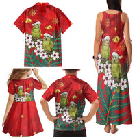 New Zealand Kakapo Christmas Family Matching Tank Maxi Dress and Hawaiian Shirt Owl Parrot Santa Sliver Fern Manuka - Red - Polynesian Pride