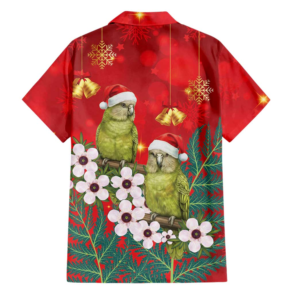 New Zealand Kakapo Christmas Hawaiian Shirt Owl Parrot Santa Sliver Fern Manuka - Red LT14 - Polynesian Pride