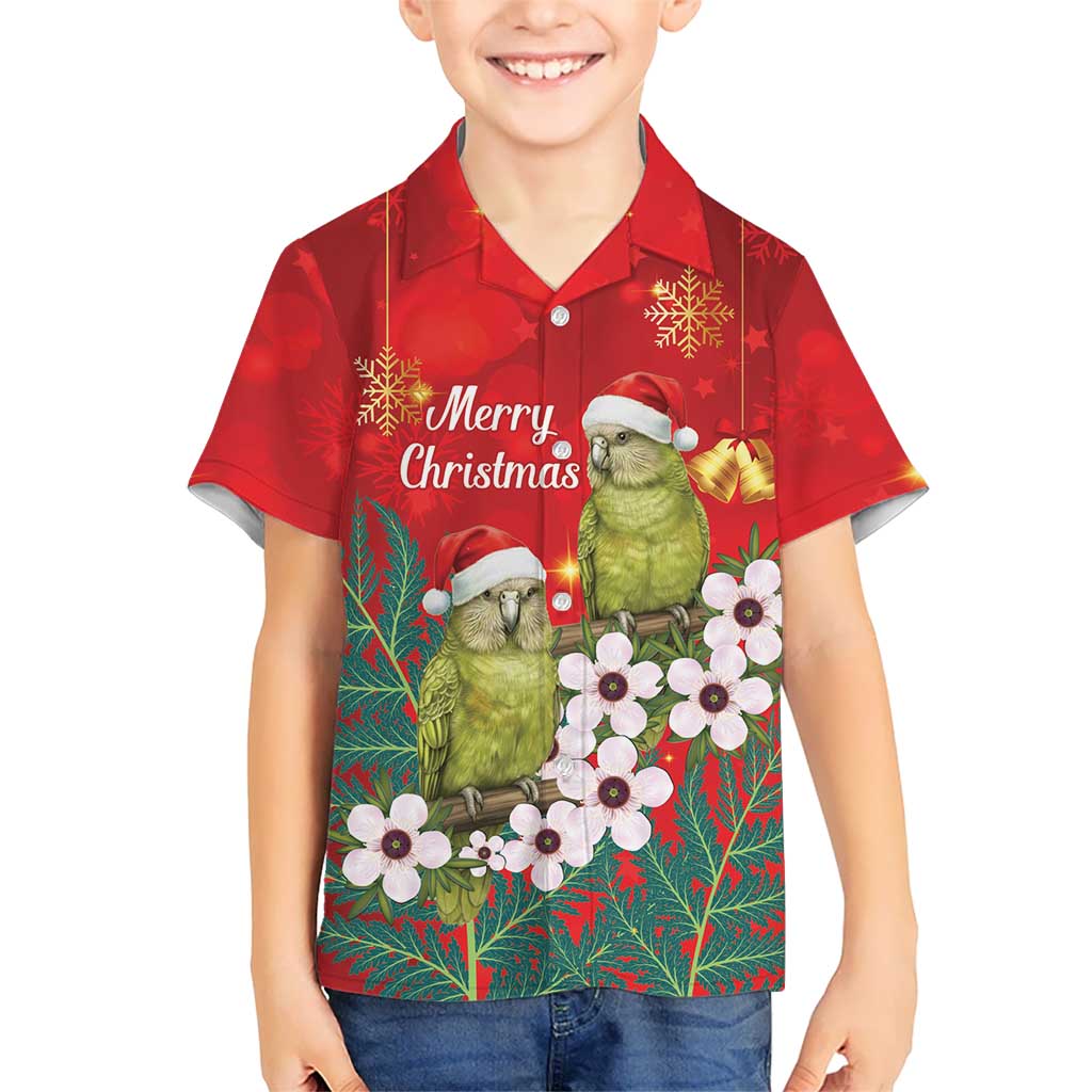 New Zealand Kakapo Christmas Hawaiian Shirt Owl Parrot Santa Sliver Fern Manuka - Red LT14 - Polynesian Pride