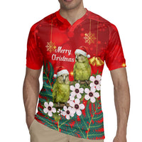 New Zealand Kakapo Christmas Rugby Jersey Owl Parrot Santa Sliver Fern Manuka - Red - Polynesian Pride