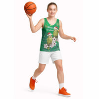 New Zealand Kakapo Christmas Basketball Jersey Owl Parrot Santa Sliver Fern Manuka - Green - Polynesian Pride