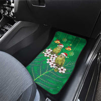 New Zealand Kakapo Christmas Car Mats Owl Parrot Santa Sliver Fern Manuka - Green - Polynesian Pride