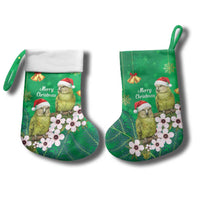New Zealand Kakapo Christmas Stocking Owl Parrot Santa Sliver Fern Manuka - Green - Polynesian Pride