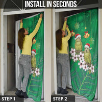 New Zealand Kakapo Christmas Door Cover Owl Parrot Santa Sliver Fern Manuka - Green - Polynesian Pride