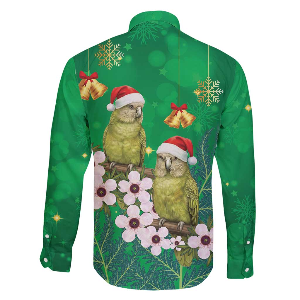 New Zealand Kakapo Christmas Family Matching Mermaid Dress and Hawaiian Shirt Owl Parrot Santa Sliver Fern Manuka - Green - Polynesian Pride