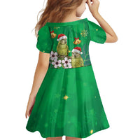 New Zealand Kakapo Christmas Family Matching Off Shoulder Maxi Dress and Hawaiian Shirt Owl Parrot Santa Sliver Fern Manuka - Green - Polynesian Pride