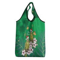 New Zealand Kakapo Christmas Grocery Bag Owl Parrot Santa Sliver Fern Manuka - Green - Polynesian Pride