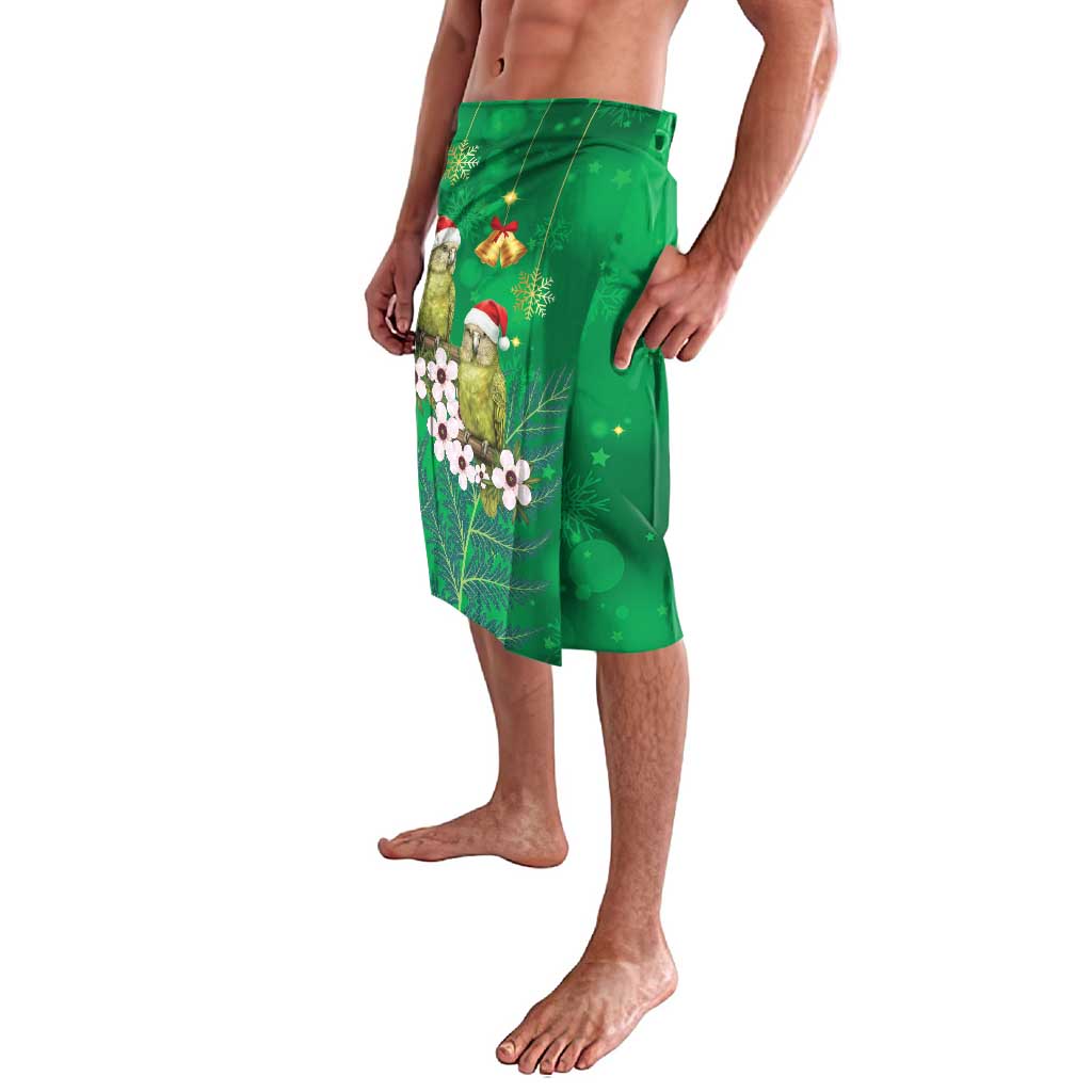 New Zealand Kakapo Christmas Lavalava Owl Parrot Santa Sliver Fern Manuka - Green - Polynesian Pride