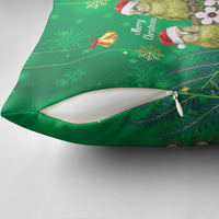 New Zealand Kakapo Christmas Pillow Cover Owl Parrot Santa Sliver Fern Manuka - Green - Polynesian Pride