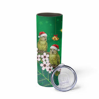 New Zealand Kakapo Christmas Skinny Tumbler Owl Parrot Santa Sliver Fern Manuka - Green - Polynesian Pride