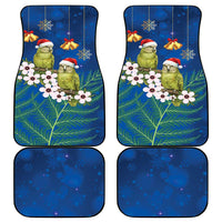New Zealand Kakapo Christmas Car Mats Owl Parrot Santa Sliver Fern Manuka - Blue - Polynesian Pride