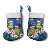 New Zealand Kakapo Christmas Stocking Owl Parrot Santa Sliver Fern Manuka - Blue - Polynesian Pride