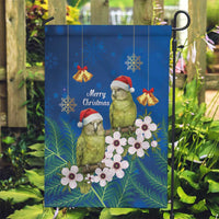 New Zealand Kakapo Christmas Garden Flag Owl Parrot Santa Sliver Fern Manuka - Blue - Polynesian Pride