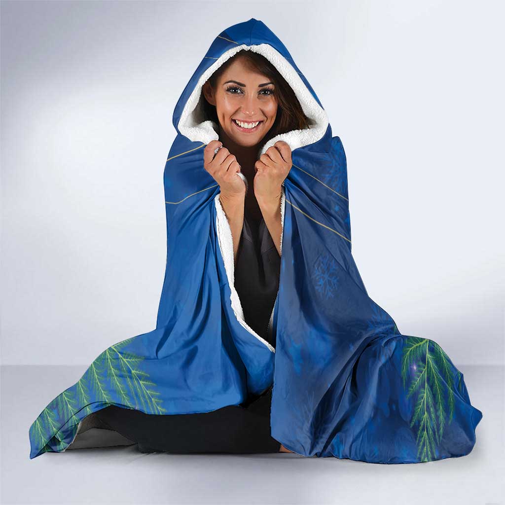New Zealand Kakapo Christmas Hooded Blanket Owl Parrot Santa Sliver Fern Manuka - Blue LT14 - Polynesian Pride