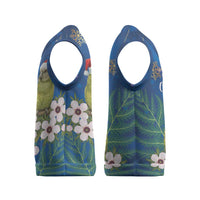 New Zealand Kakapo Christmas Knitted V-Neck Vest Owl Parrot Santa Sliver Fern Manuka - Blue - Polynesian Pride