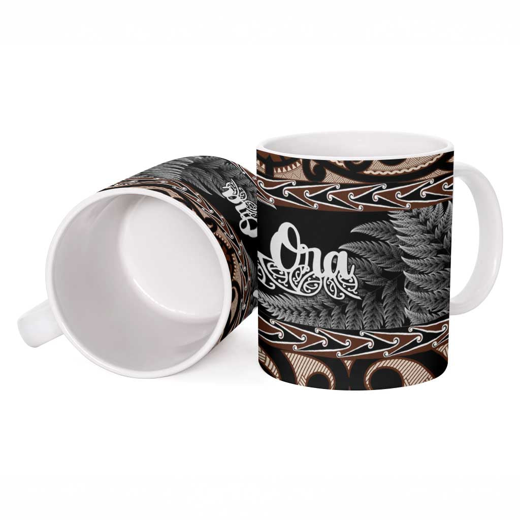 Kia Ora New Zealand Ceramic Mug Aotearoa Proud Maori Silver Fern - Polynesian Pride