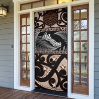 Kia Ora New Zealand Door Cover Aotearoa Proud Maori Silver Fern - Polynesian Pride