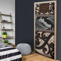 Kia Ora New Zealand Door Cover Aotearoa Proud Maori Silver Fern - Polynesian Pride