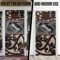 Kia Ora New Zealand Door Cover Aotearoa Proud Maori Silver Fern - Polynesian Pride