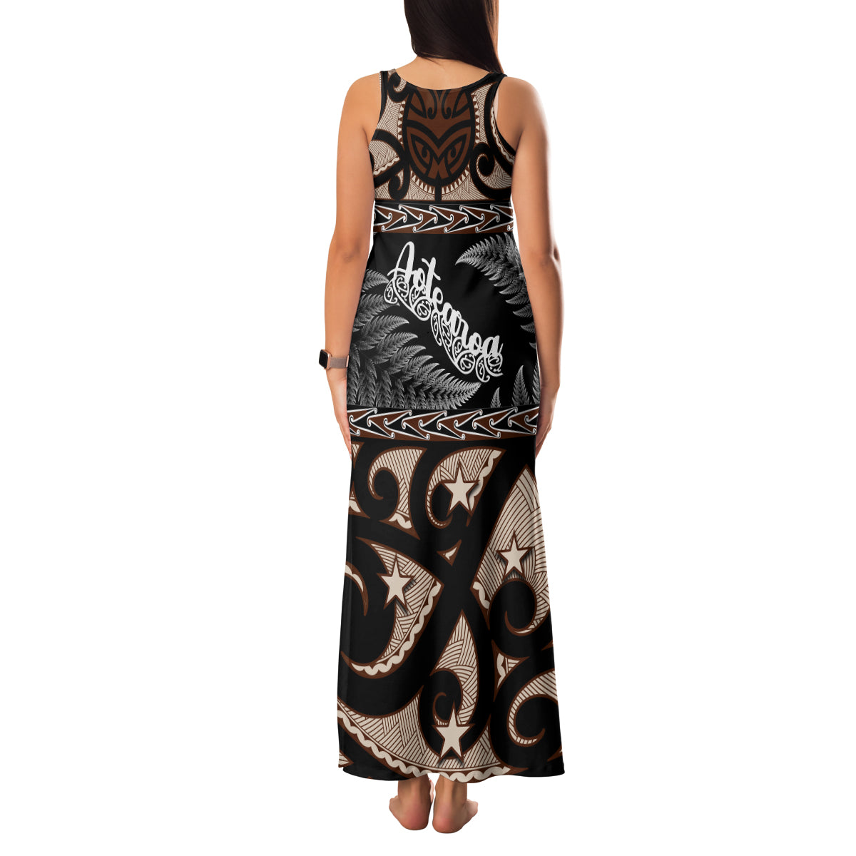 Kia Ora New Zealand Family Matching Tank Maxi Dress and Hawaiian Shirt Aotearoa Proud Maori With Silver Fern LT14 - Polynesian Pride