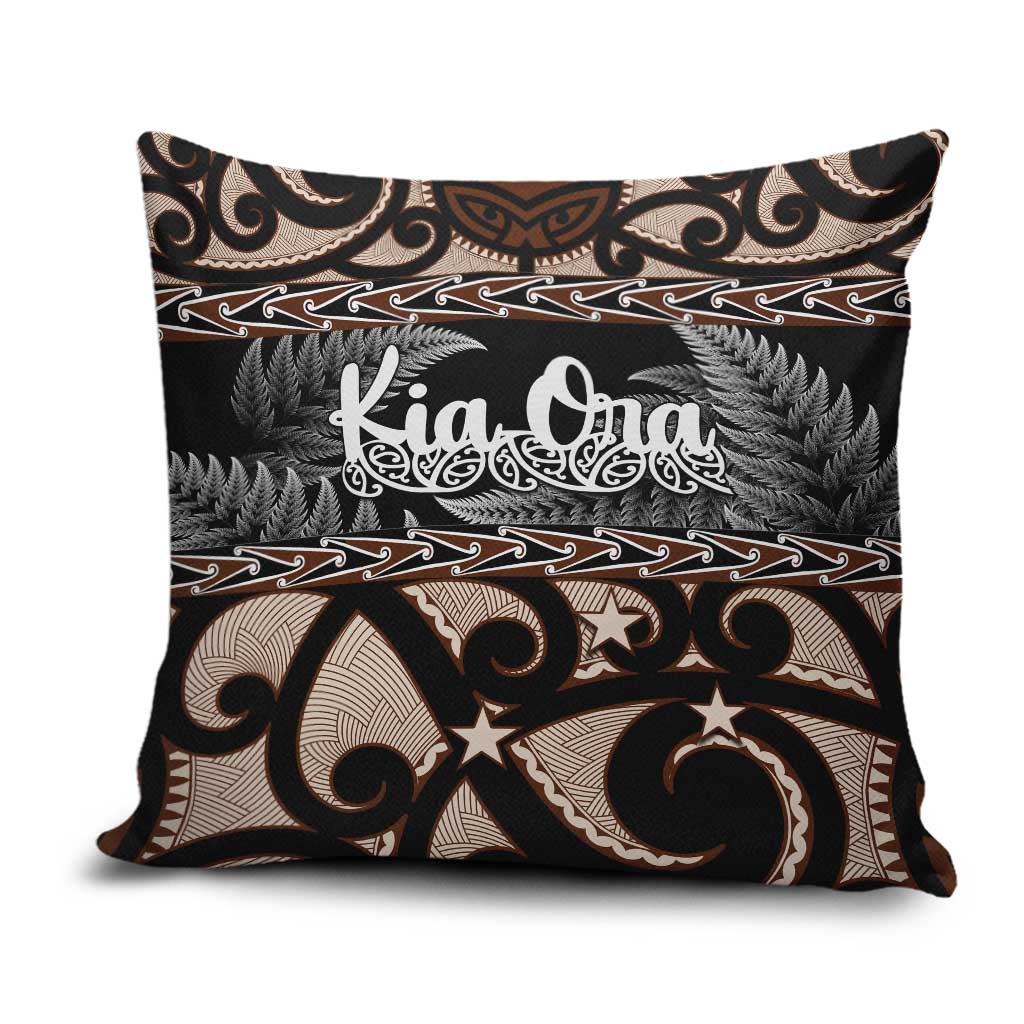 Kia Ora New Zealand Pillow Cover Aotearoa Proud Maori Silver Fern - Polynesian Pride