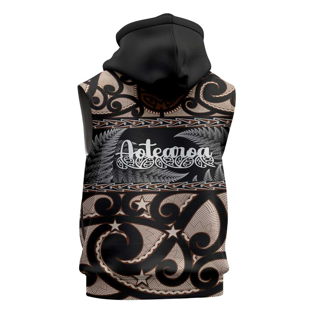Kia Ora New Zealand Sleeveless Hoodie Aotearoa Proud Maori Silver Fern - Polynesian Pride