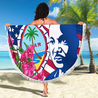 Guam Martin Luther King Jr Day Beach Blanket I Have A Dream Guahan Seal With Bougainvillea LT14 - Polynesian Pride