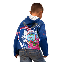 Guam Martin Luther King Jr Day Kid Hoodie I Have A Dream Guahan Seal With Bougainvillea LT14 - Polynesian Pride