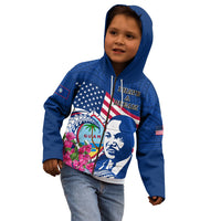 Guam Martin Luther King Jr Day Kid Hoodie I Have A Dream Guahan Seal With Bougainvillea LT14 - Polynesian Pride