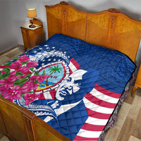 Guam Martin Luther King Jr Day Quilt I Have A Dream Guahan Seal With Bougainvillea LT14 - Polynesian Pride