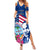 Guam Martin Luther King Jr Day Summer Maxi Dress I Have A Dream Guahan Seal With Bougainvillea LT14 Women Blue - Polynesian Pride