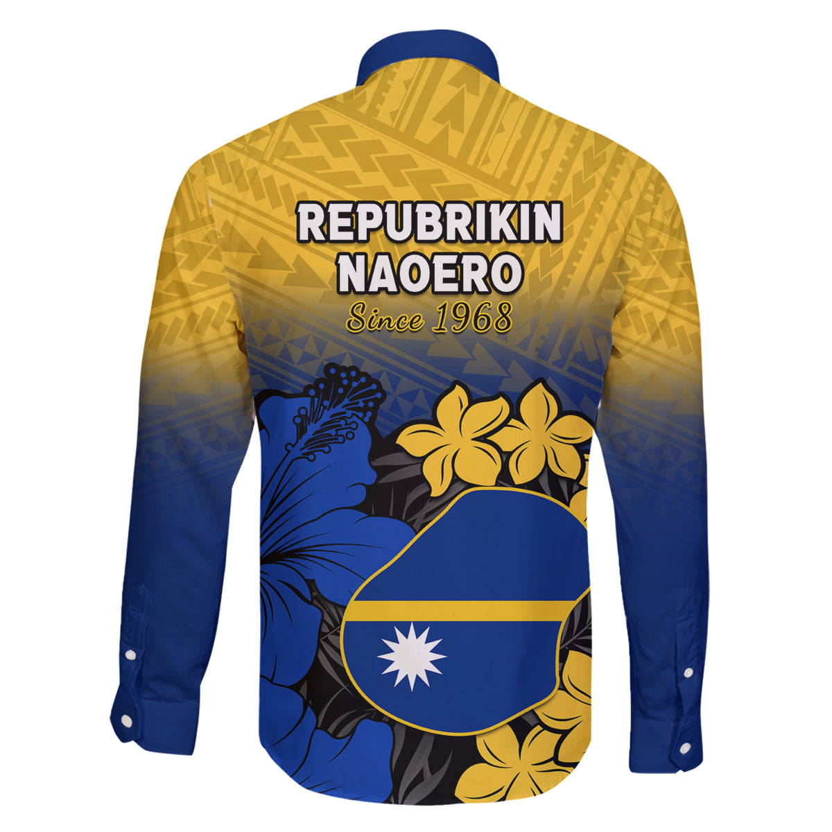 Nauru Independence Day Family Matching Tank Maxi Dress and Hawaiian Shirt Repubrikin Naoero Polynesian Pattern LT14 - Polynesian Pride