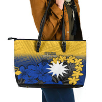 Nauru Independence Day Leather Tote Bag Repubrikin Naoero Polynesian Pattern LT14 - Polynesian Pride