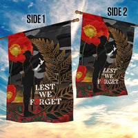 New Zealand ANZAC Day Garden Flag Lest We Forget Silver Fern With Camouflage LT14 - Polynesian Pride