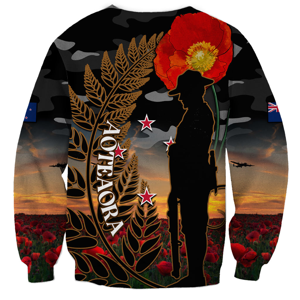 New Zealand ANZAC Day Sweatshirt Lest We Forget Silver Fern With Camouflage LT14 - Polynesian Pride