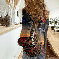New Zealand ANZAC Day Women Casual Shirt Lest We Forget Silver Fern With Camouflage LT14 - Polynesian Pride
