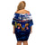 Australia And New Zealand ANZAC Day Off Shoulder Short Dress Lest We Forget Silver Fern With Golden Wattle LT14 - Polynesian Pride